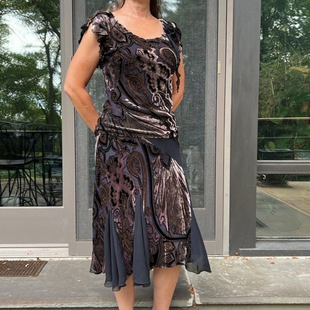 Black and Brown Skirt Set